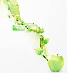 暈樹葉背景矢量素材05