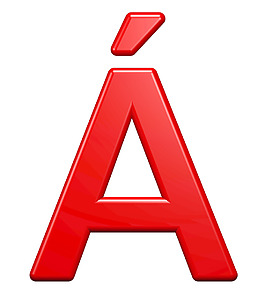 從紅色塑料字母一個字母集白色隔離