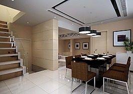 简约餐厅模型