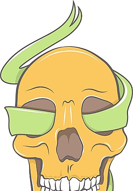 絲帶顱骨矢量元素