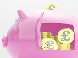 英鎊的小豬顯示貨幣、投資