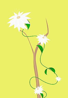 白色的花枝向量