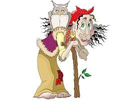 卡通形象的女巫形象；載體