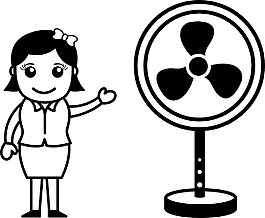 風(fēng)機處特征矢量插畫