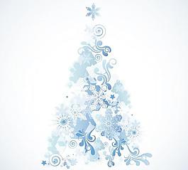 雪花圣誕樹矢量素材