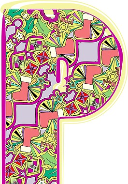 圣誕節(jié)的手寫(xiě)體字母矢量插畫(huà)