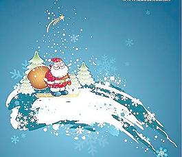 圣誕滑雪矢量素材