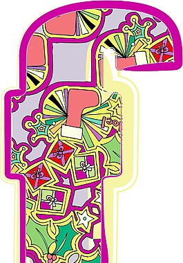 圣誕節(jié)的手寫(xiě)體字母矢量插畫(huà)