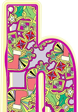 圣誕節(jié)的手寫(xiě)體字母矢量插畫(huà)