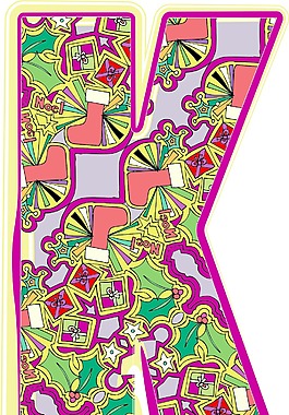 圣誕節(jié)的手寫(xiě)體字母矢量插畫(huà)