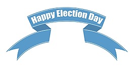 快樂的選舉日的絲帶
