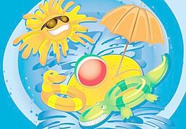 卡通夏天02矢量圖片