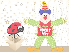 錯誤和小丑的紙板箱