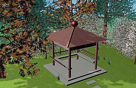 3D 建模 亭子
