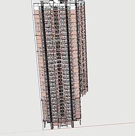單體高層sketchup建筑模型