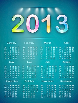 2013年的日歷