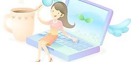 女孩和計算機向量50