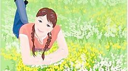 女孩躺的位置矢量5