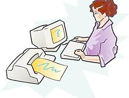 女孩和計算機向量