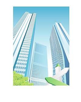 现代城市的摩天大楼设计矢量图06