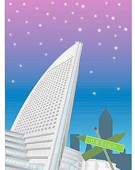 现代城市的摩天大楼设计矢量图03