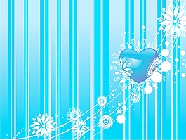 藍(lán)色情人冬季矢量插畫