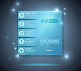 藍色的Web圖表模板設計矢量圖02