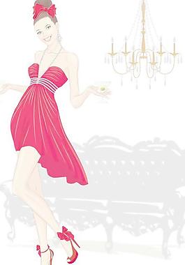 美麗的女人設計元素矢量圖02