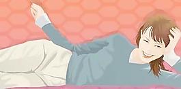 女孩躺的位置矢量14