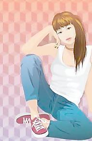 女孩6坐的位置矢量