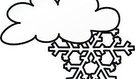冬天，雪花剪貼畫云