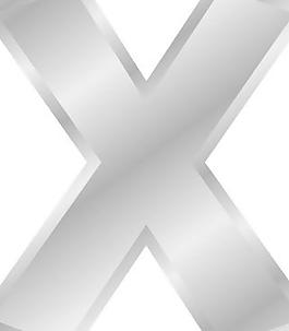 字母x剪辑艺术效果的银