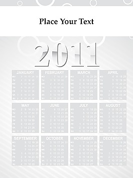矢量日歷的新年2011