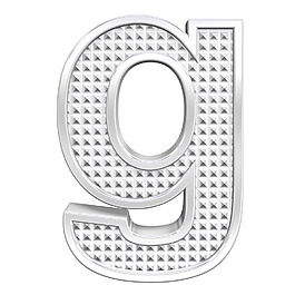 一個(gè)小寫(xiě)字母的字符集滾花鉻