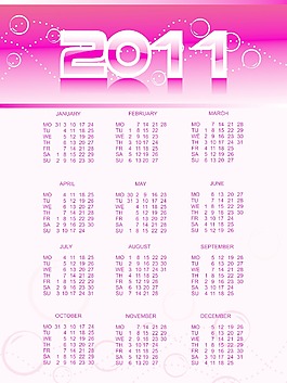 2011矢量日歷