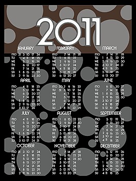 2011矢量日歷