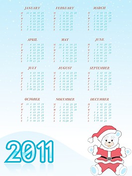 矢量日歷的新年2011