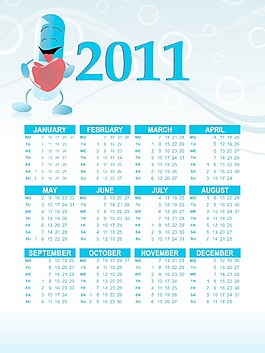 矢量日歷的新年2011