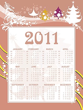 矢量日歷的新年2011