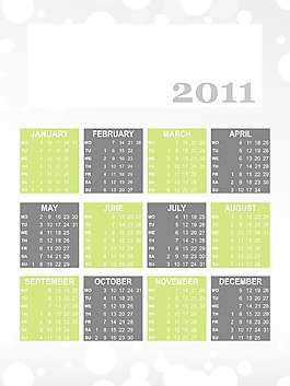 矢量日歷的新年2011