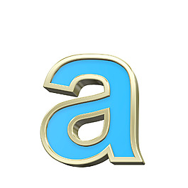 小寫字母從綠松石金框字符集