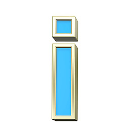 小寫字母從綠松石金框字符集