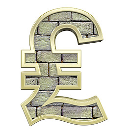 英鎊的符號和字母石集金框