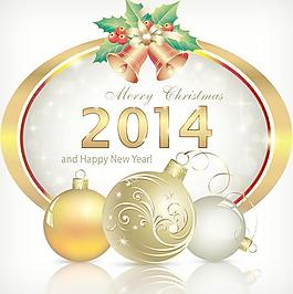 閃亮的2014新年幀背景矢量02