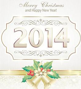 閃亮的2014新年幀背景矢量01