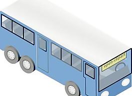 藍(lán)色的公共汽車剪貼畫