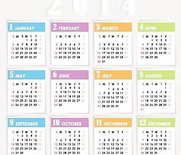 精致的歷2014年設計矢量圖02