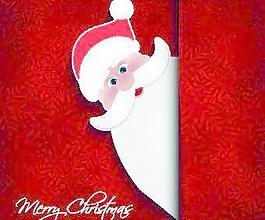 可愛的圣誕老人和圣誕紅背景矢量