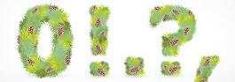 創(chuàng)意的圣誕樹字母及數(shù)字矢量集17