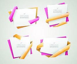 创意摺纸banner矢量图形03